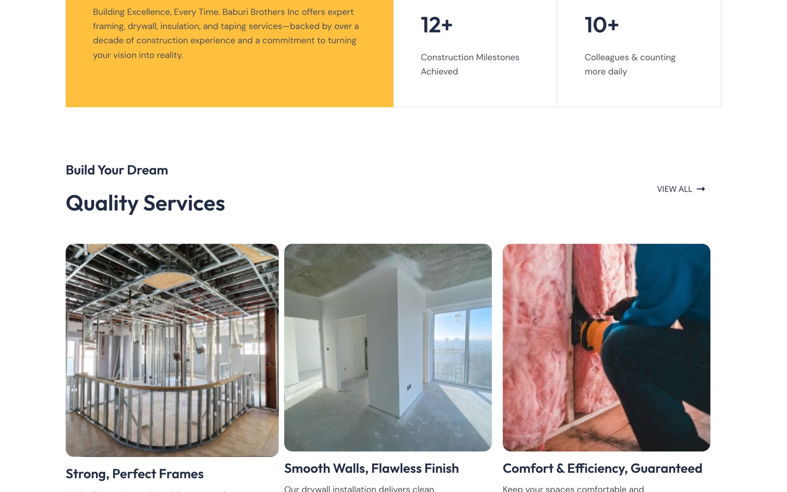 Baburi Brothers Inc website services section